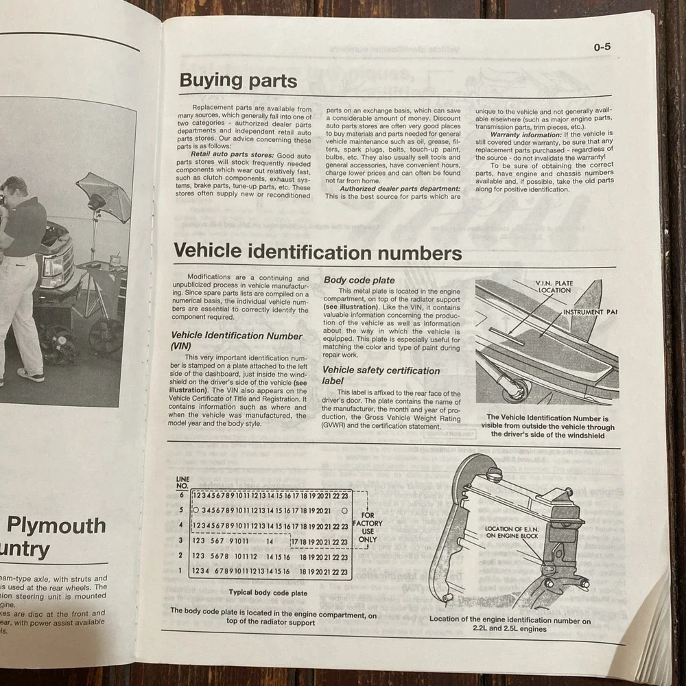 Haynes Repair Manual 1231 Dodge Caravan Voyager Town‎ & Country Repair 1984-1995
